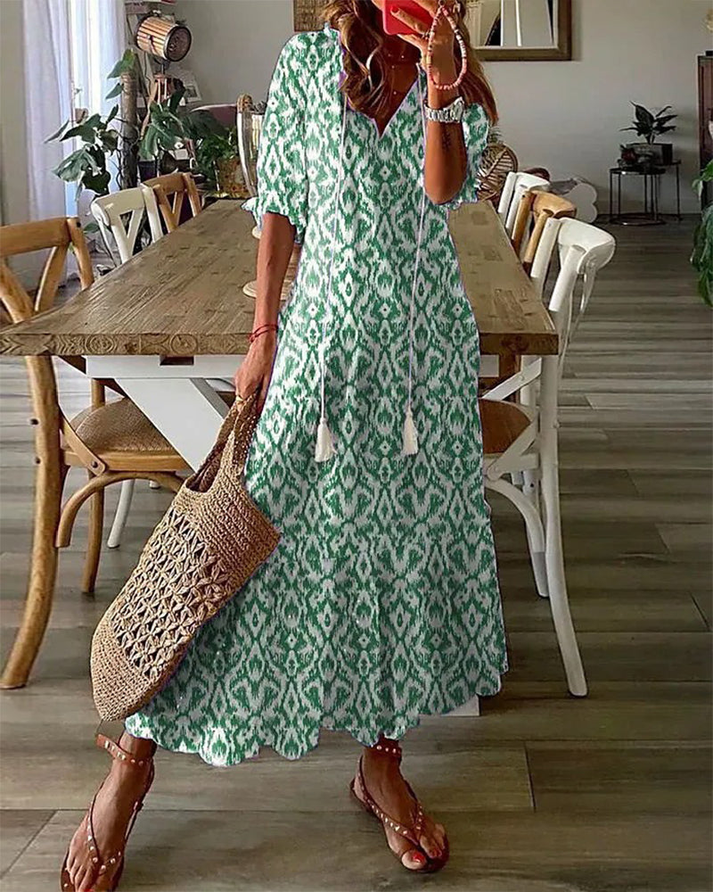 Cassia™ | Women Boho Tummy Coverage Maxi Dress