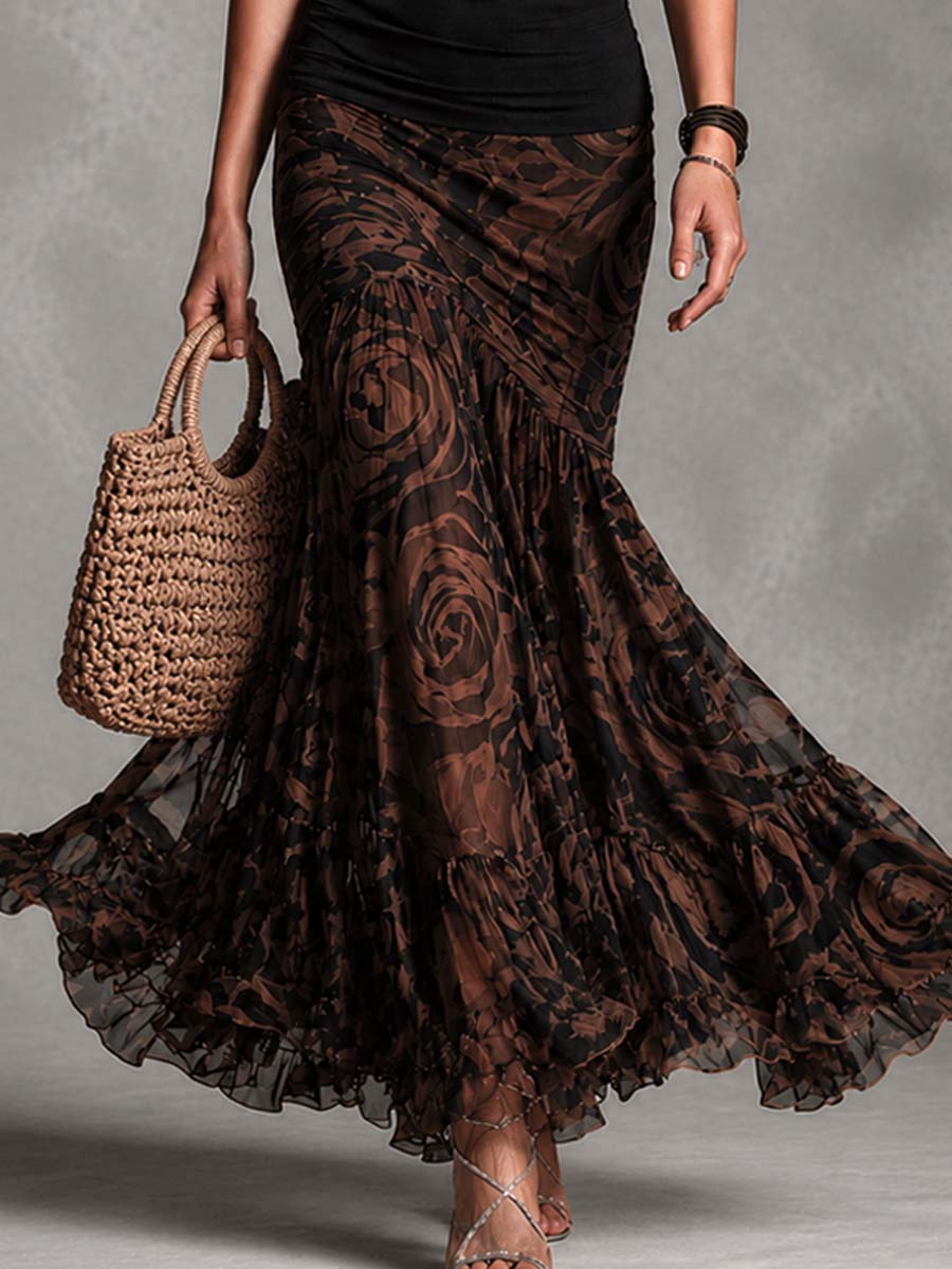 Scarlett | Cami and Printed Mesh Skirt Set