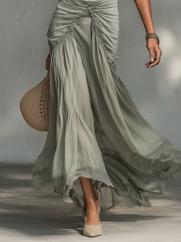 Stella | Off-Shoulder Chiffon Maxi Dress