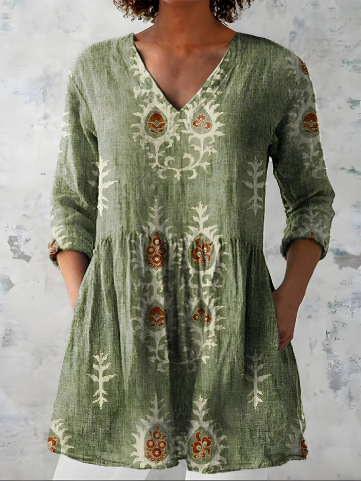 Marnie | Long Blouse with V-Neck