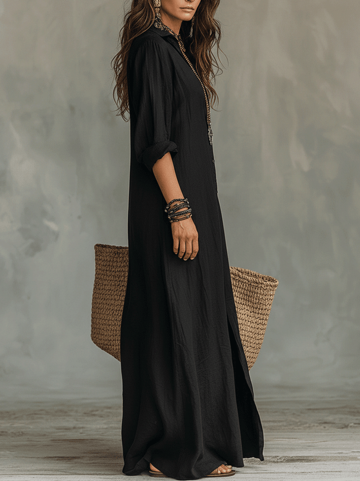 Gemma | Bohemian Shirt Maxi Dress