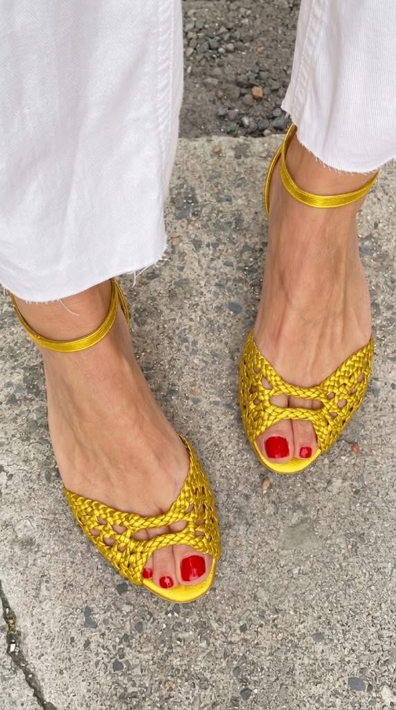 Isadora™ | Golden Woven Sandals