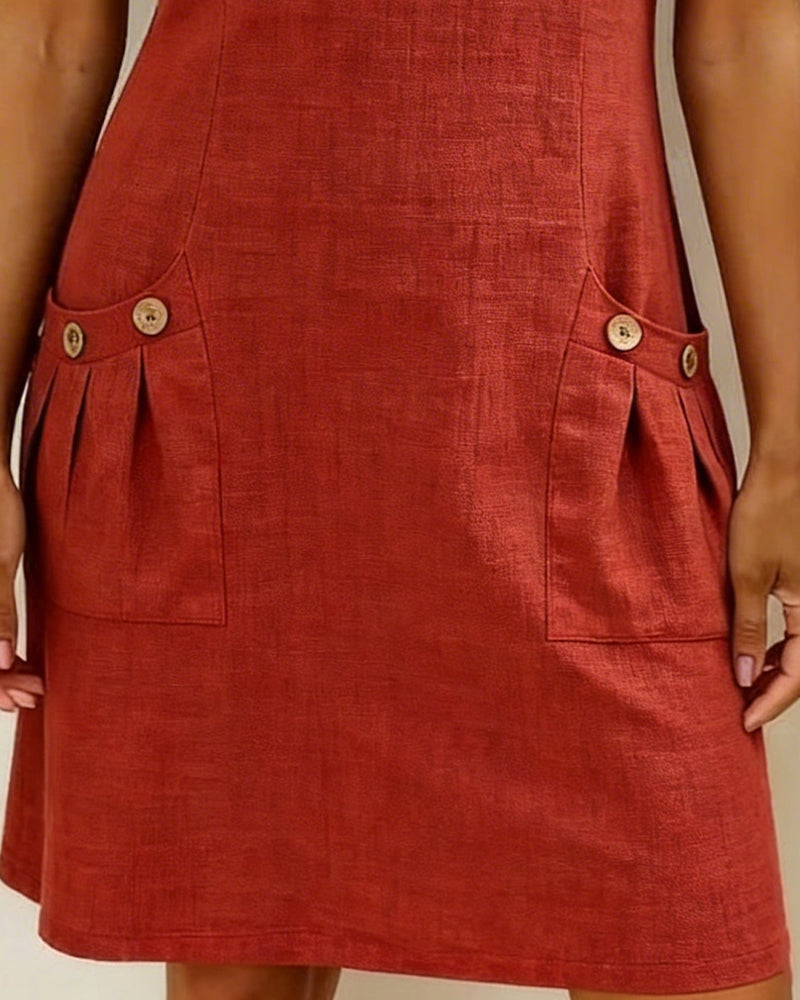 Layna™ | Cotton Dress with Zip Fastening