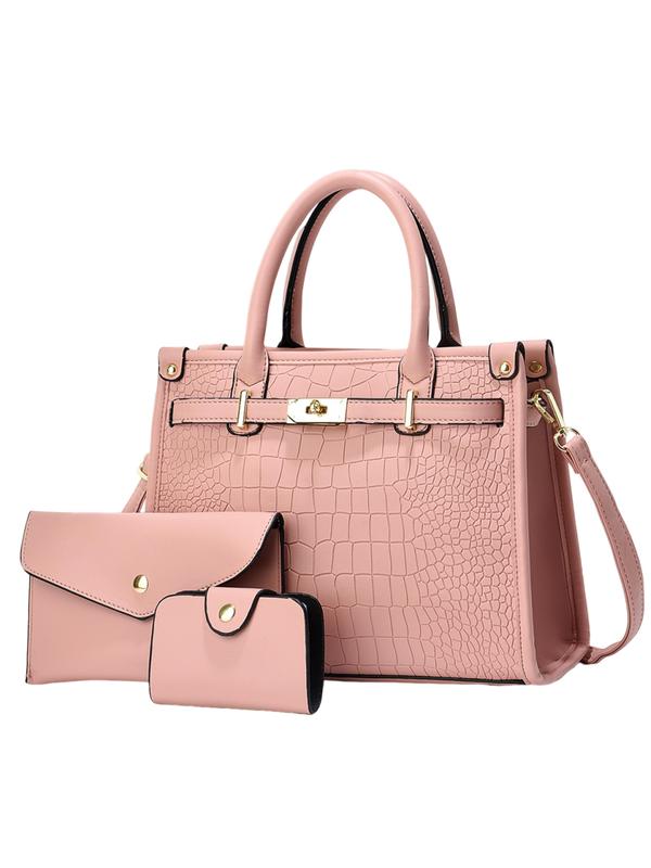ALENOR™ – Crocodile Embossed Large Capacity Crossbody Handbag Set