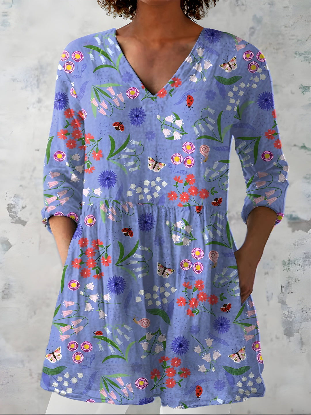 Bianca | Long Blouse with V-Neck