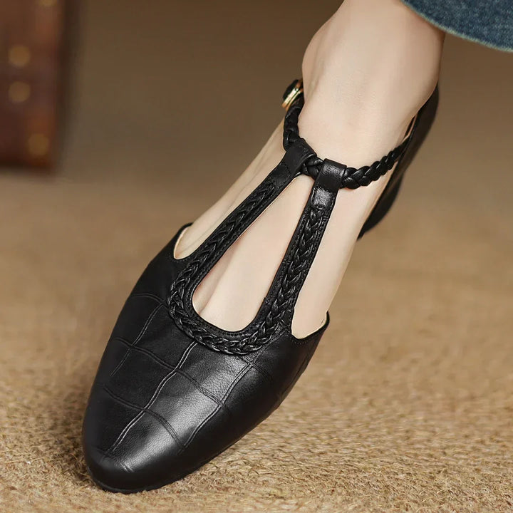 Anthea™ Elegant Braided Leather Shoes