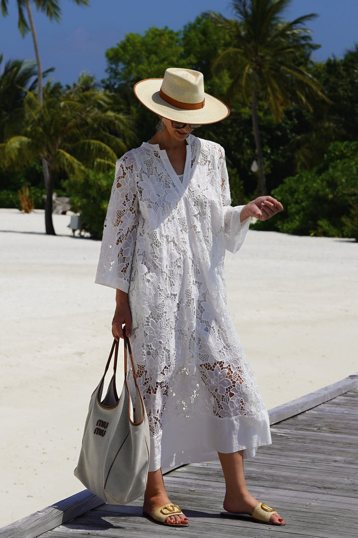 Luana Dress in White Lace