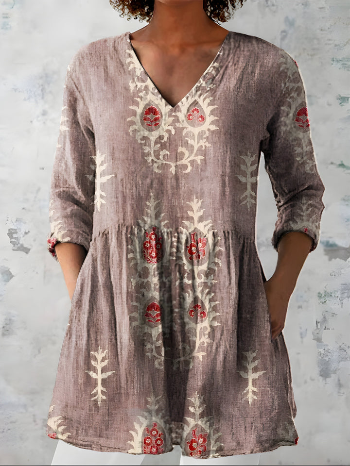 Marnie | Long Blouse with V-Neck