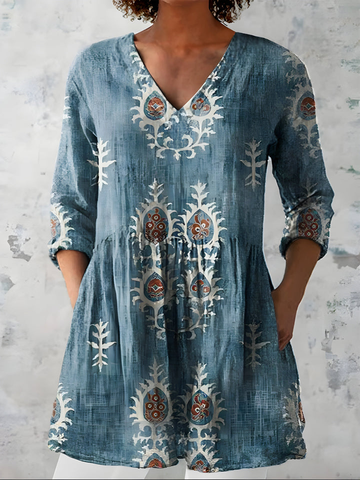 Marnie | Long Blouse with V-Neck
