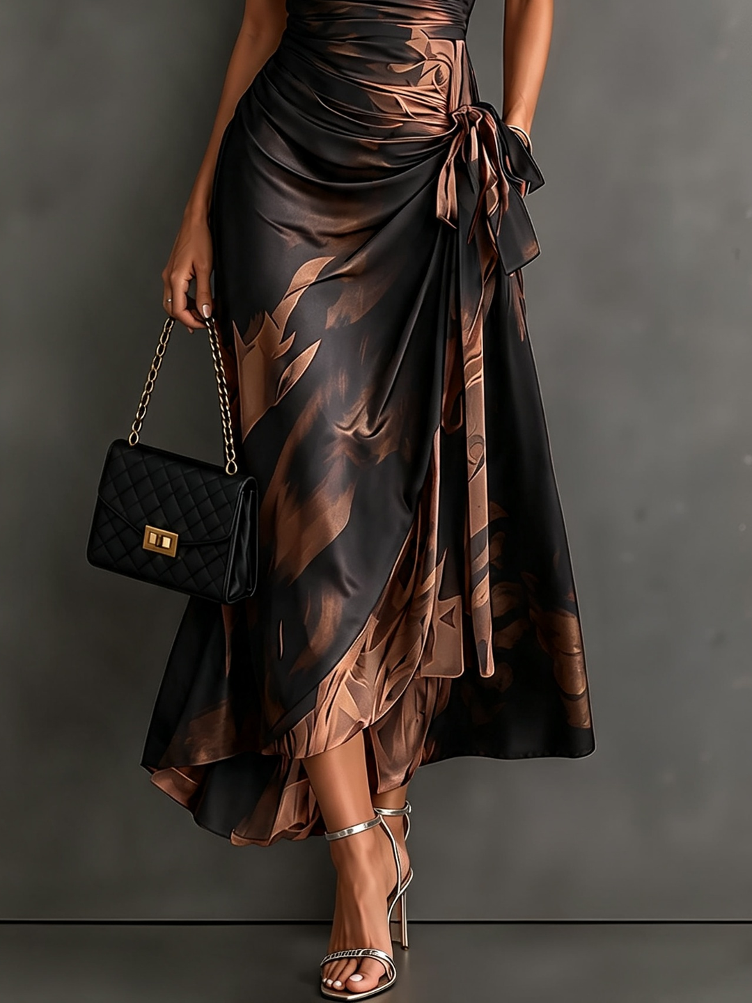 Jasmine | Abstract Print Wrap Midi Dress