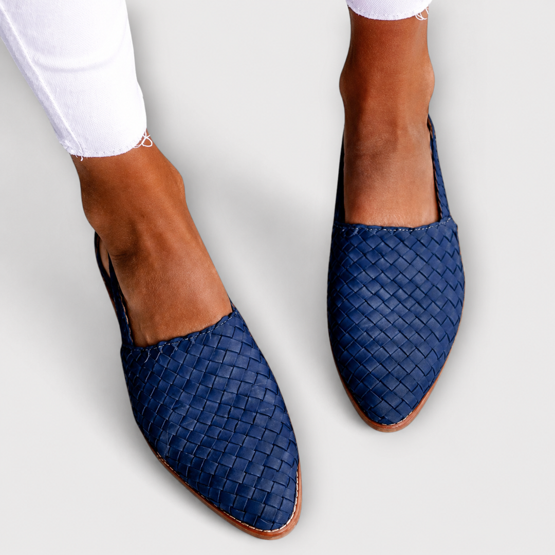 Simone | Woven Slingback Loafers