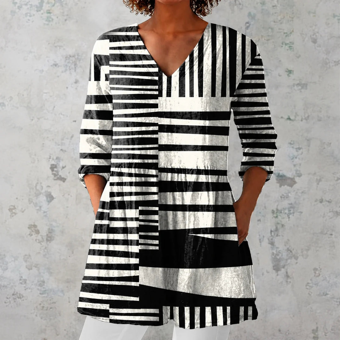 Talia | Long Blouse with V-Neck