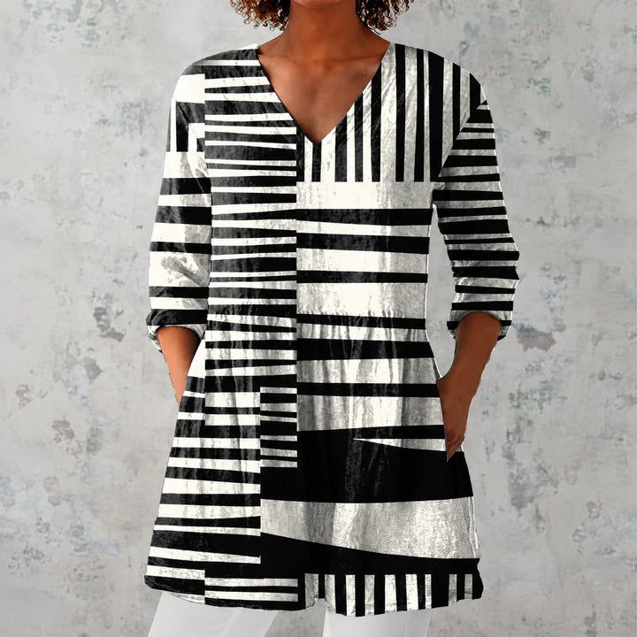 Talia | Long Blouse with V-Neck