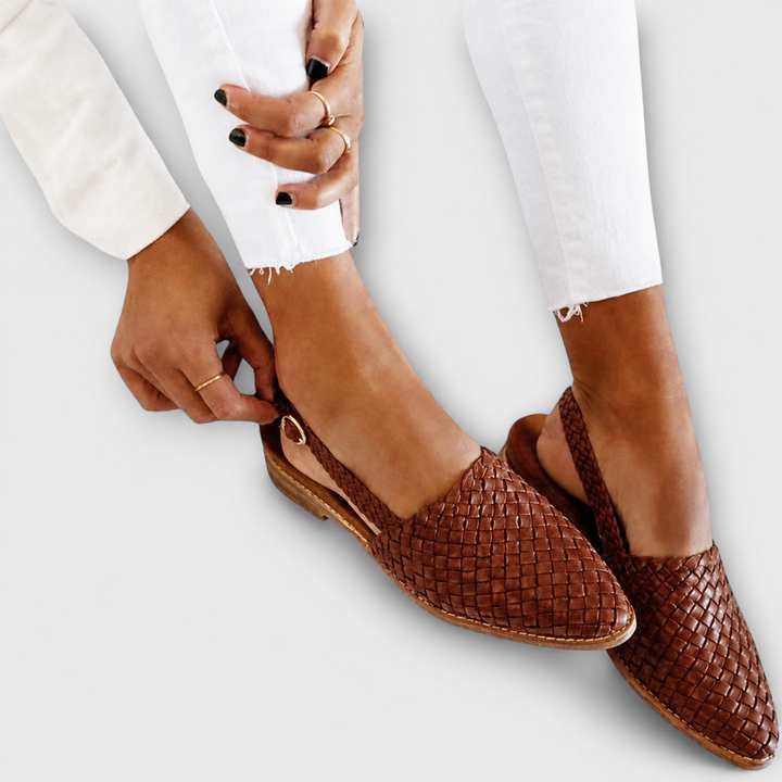 Simone | Woven Slingback Loafers