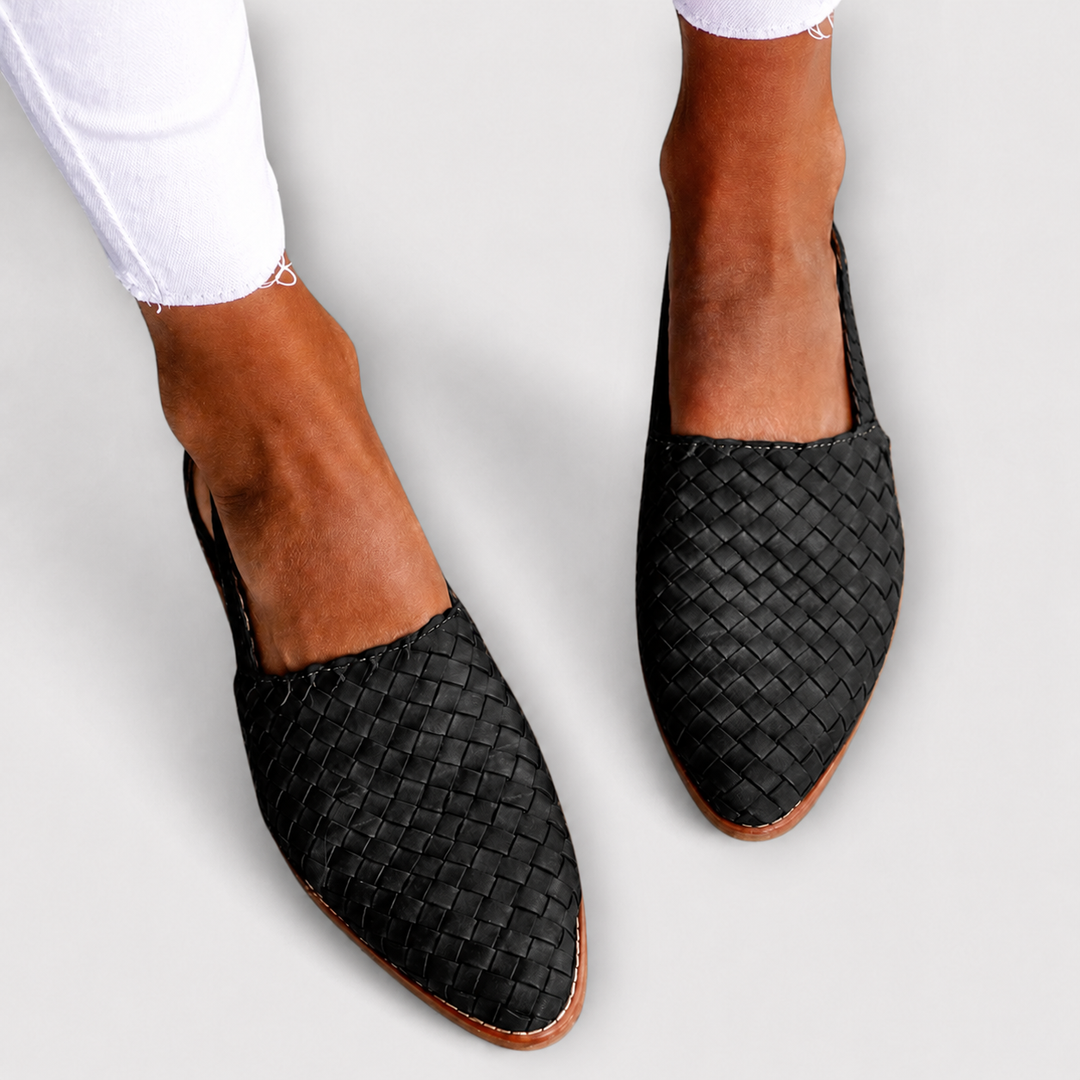 Simone | Woven Slingback Loafers