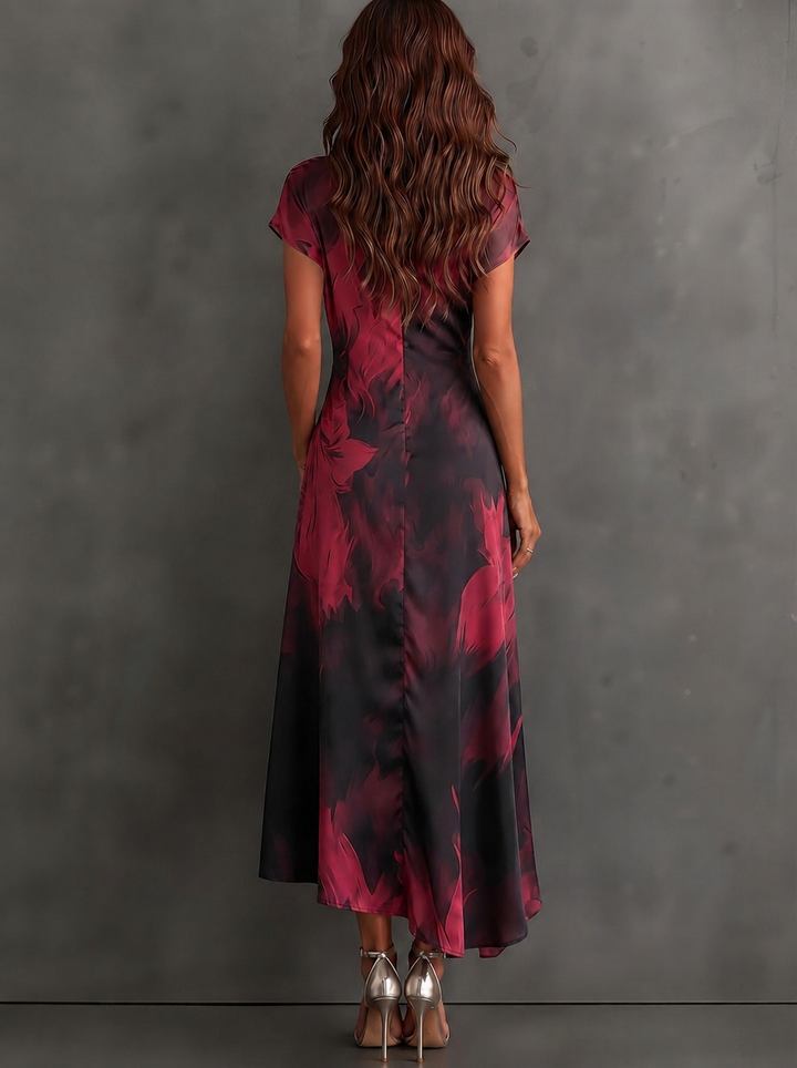 Rosie | Abstract Print Wrap Midi Dress