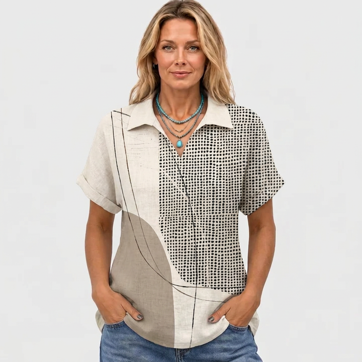 Lana™ - Abstract Collared Top