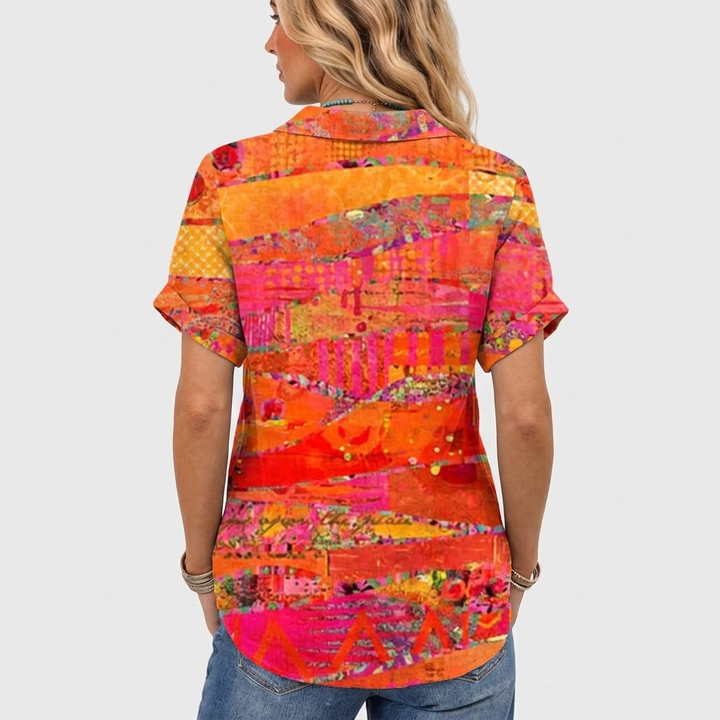Louisa™ - Abstract Collared Top