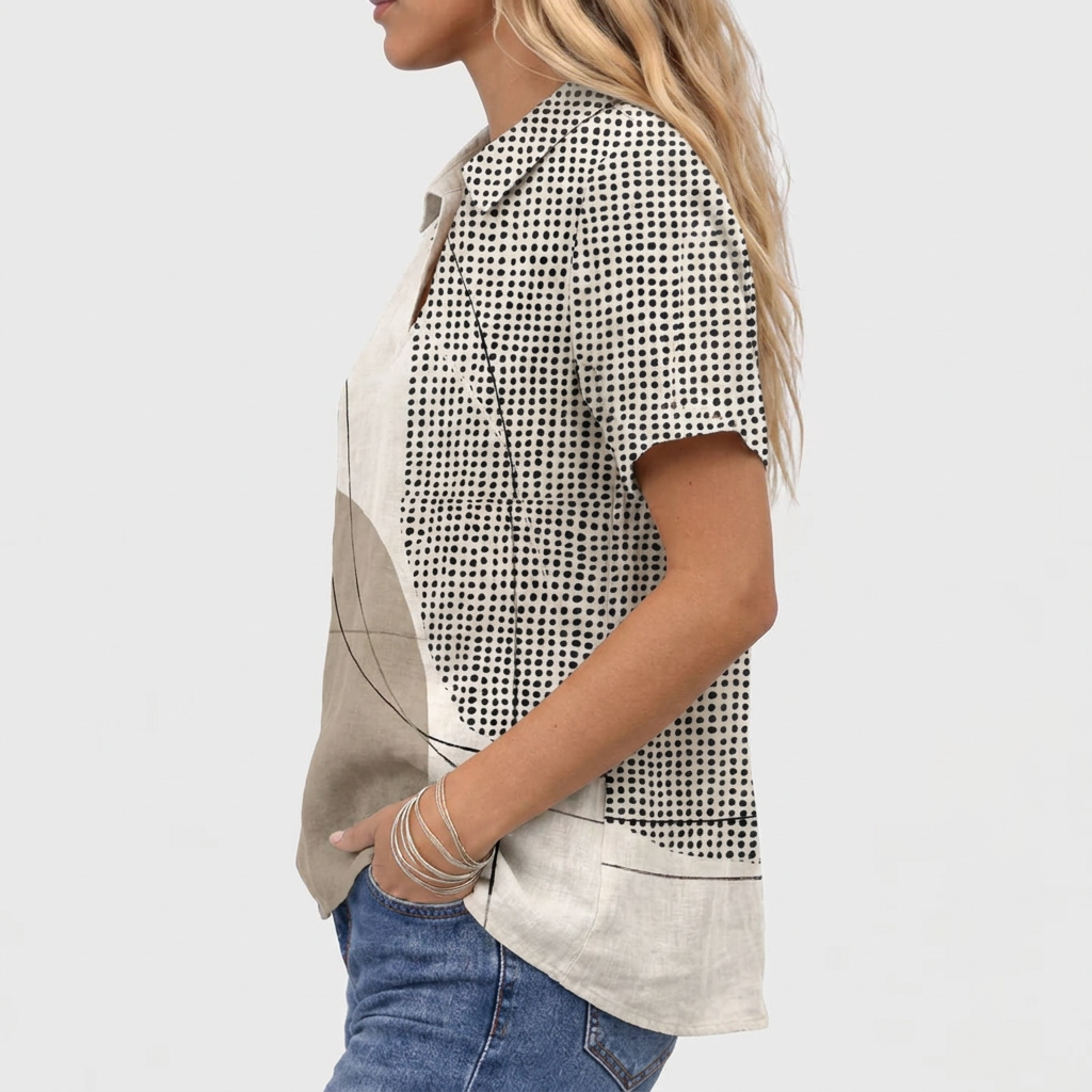 Lana™ - Abstract Collared Top