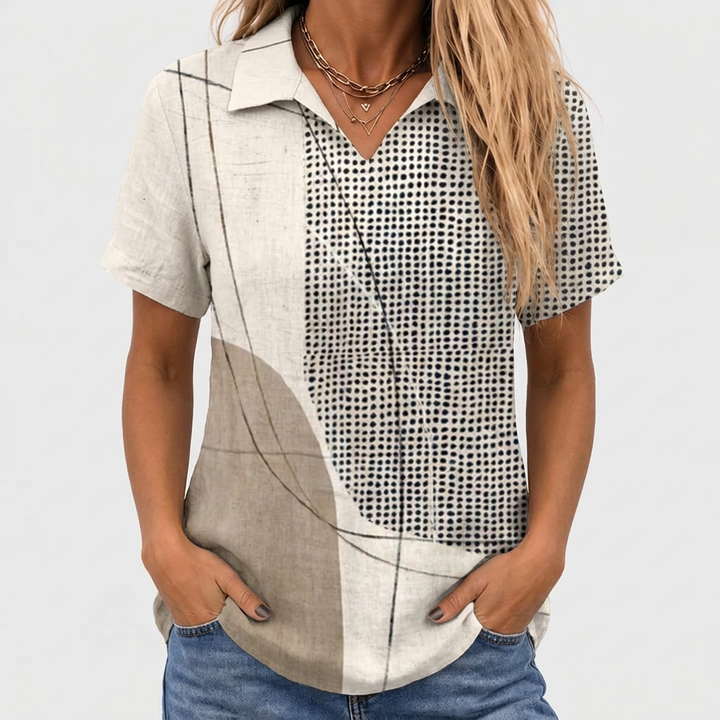 Lana™ - Abstract Collared Top