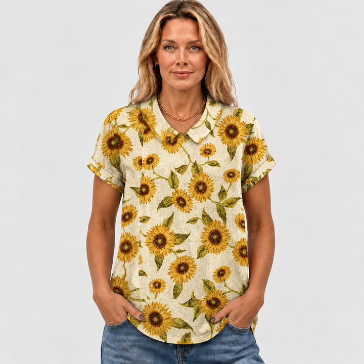 Maine™ - Sunflower Collared Top