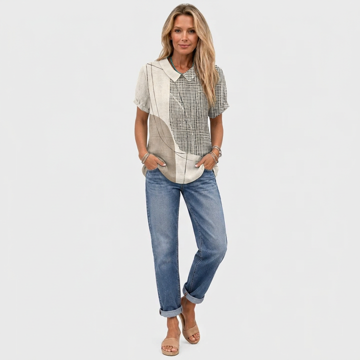 Lana™ - Abstract Collared Top