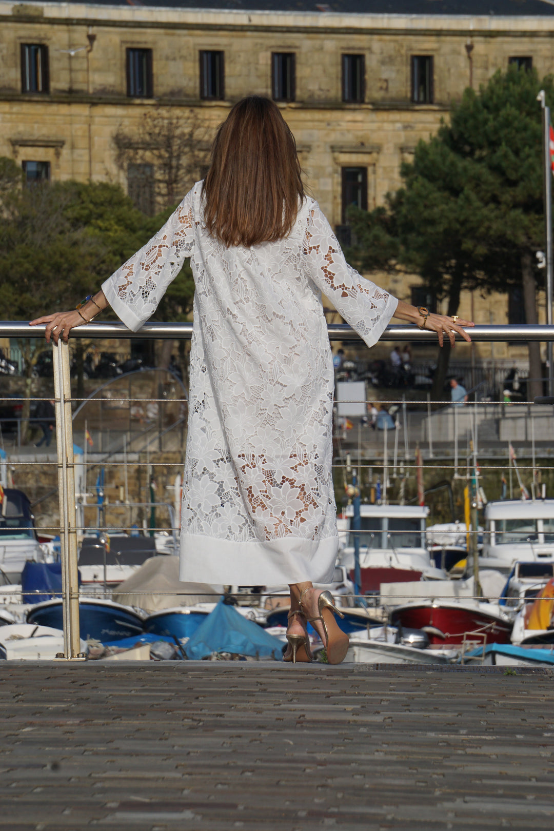 Luana Dress in White Lace