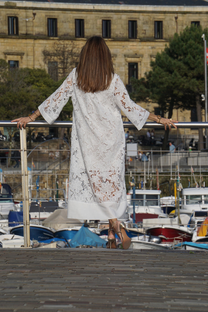 Luana Dress in White Lace