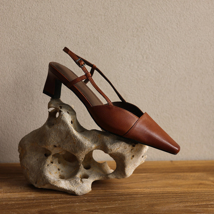 Serelle | Leather Slingback Heels