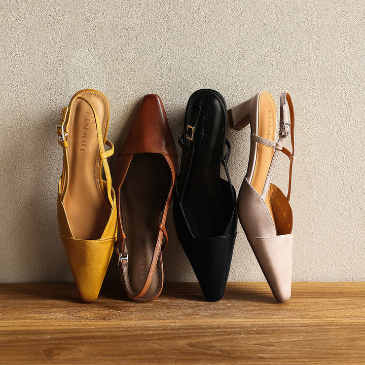 Serelle | Leather Slingback Heels