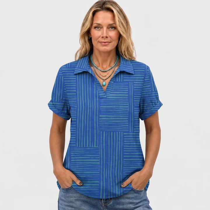 Liv™ - Geometric Collared Top