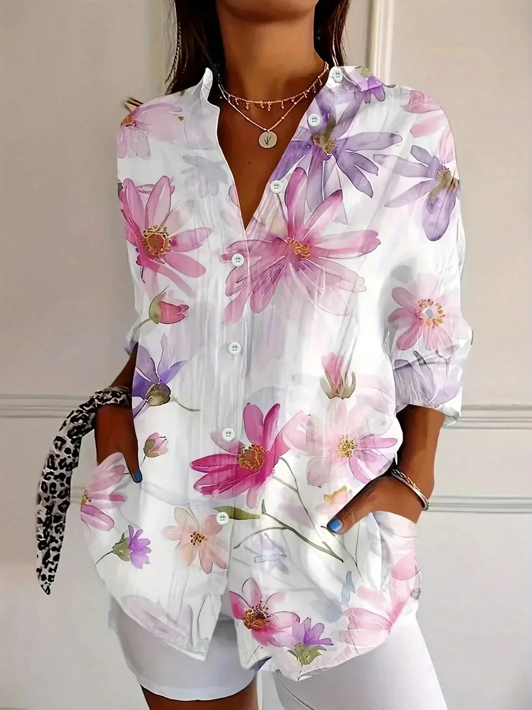 Selma | Colourful Blouse with Playful Print