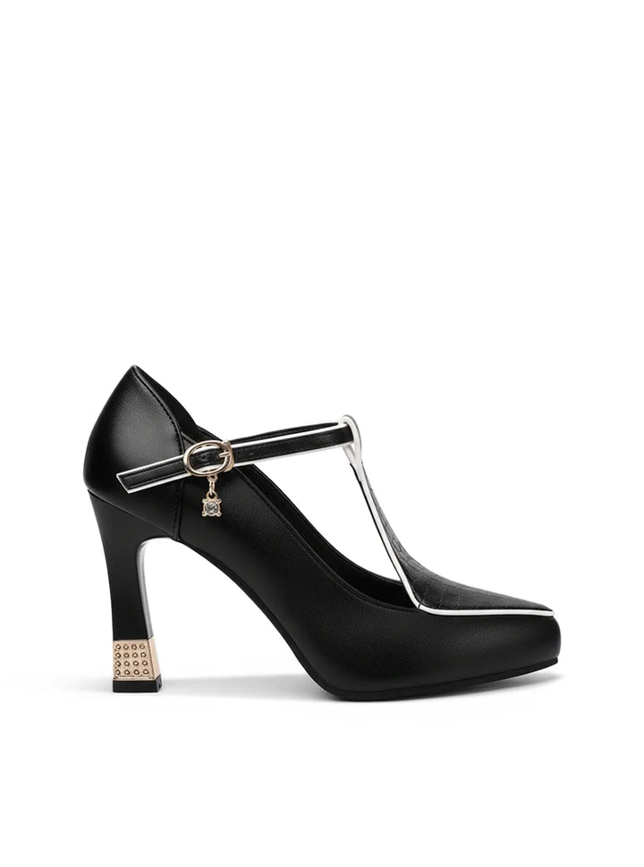 Aurora – T-Bar Jewel Court Shoes