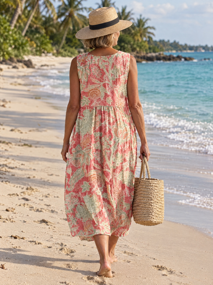 Coralee | Coral Garden Midi Dress