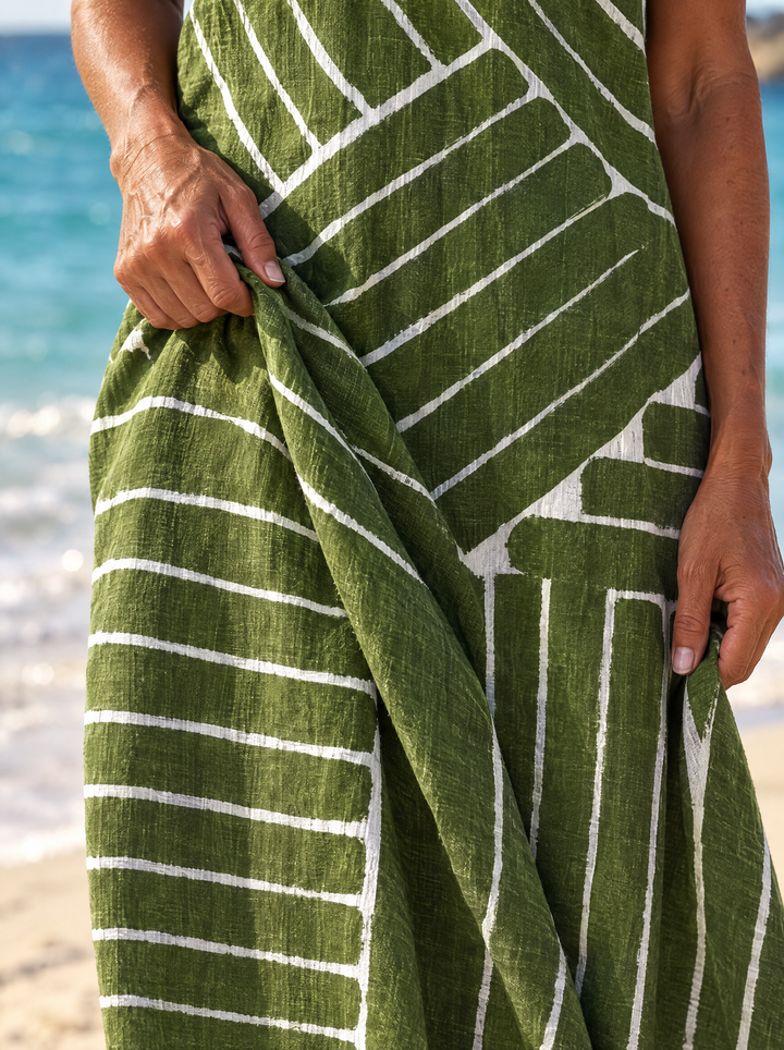 Fern | Green Line Midi Dress