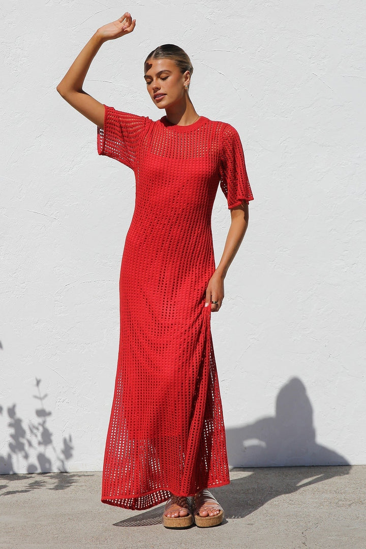 Airlie Crochet Maxi Dress - Natural