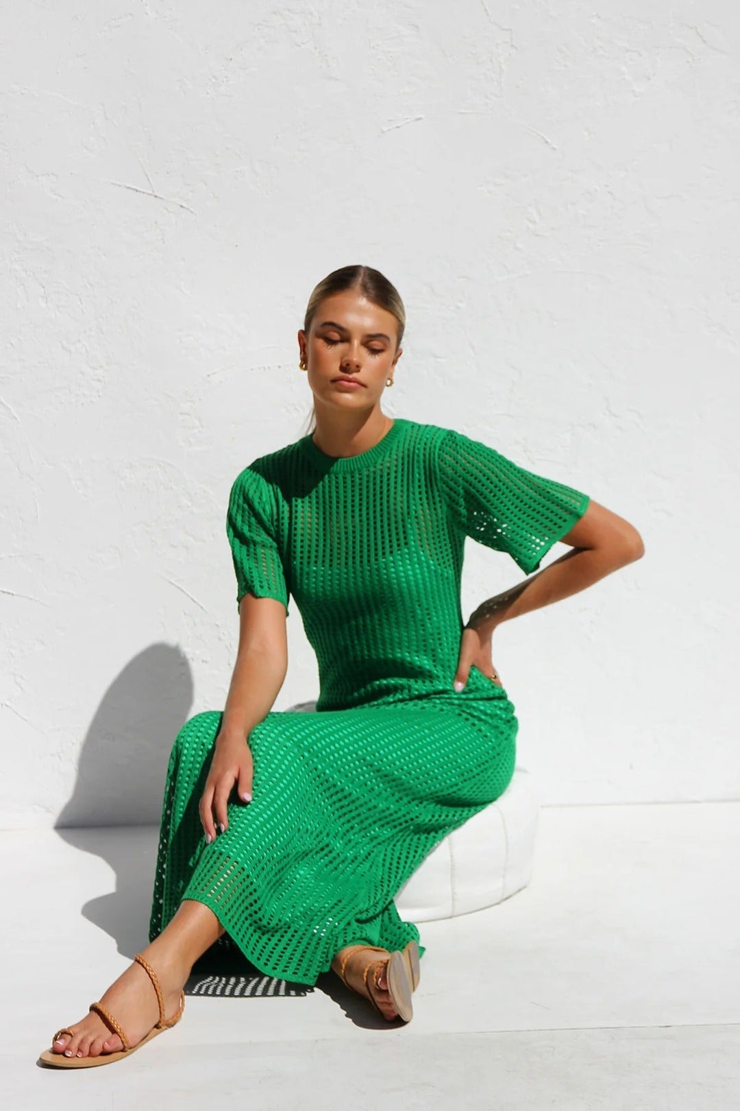 Airlie Crochet Maxi Dress - Natural