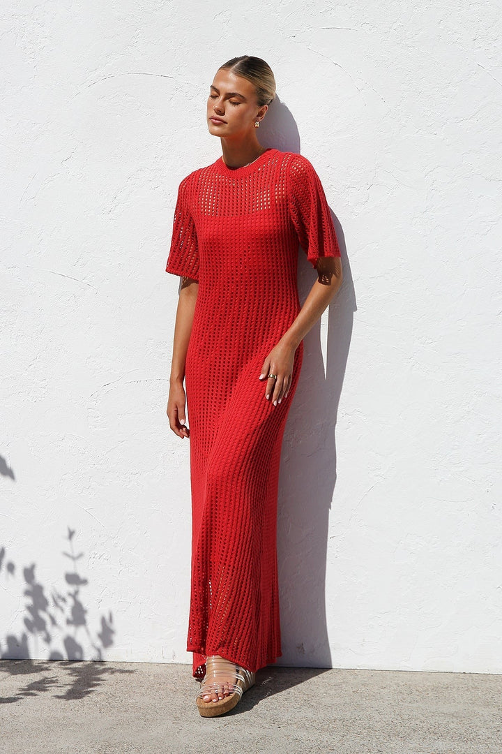 Airlie Crochet Maxi Dress - Natural
