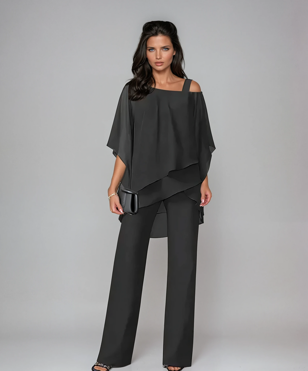 Mariella | Layered Two Piece Set Black
