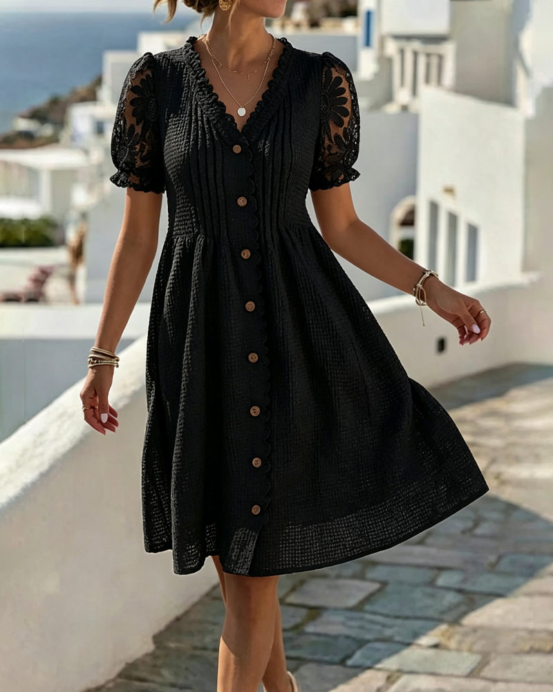 Clara | Balloon Sleeve Midi Dress